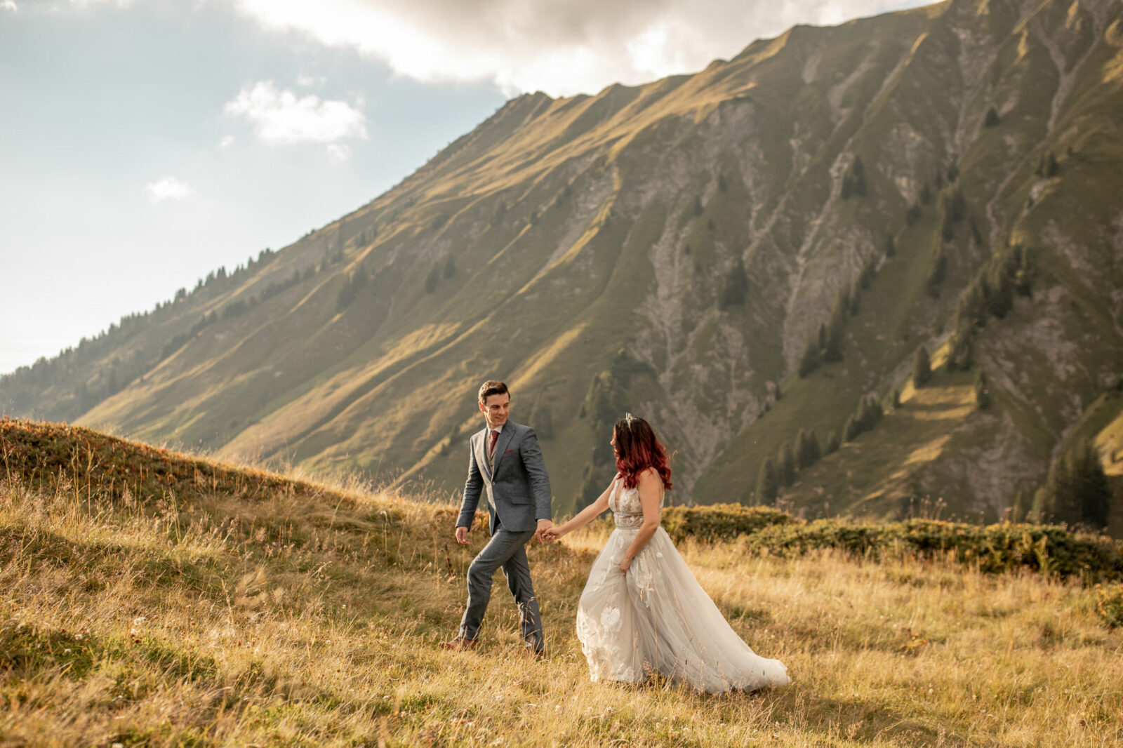 After wedding fotos in den Bergen Vorarlbergs