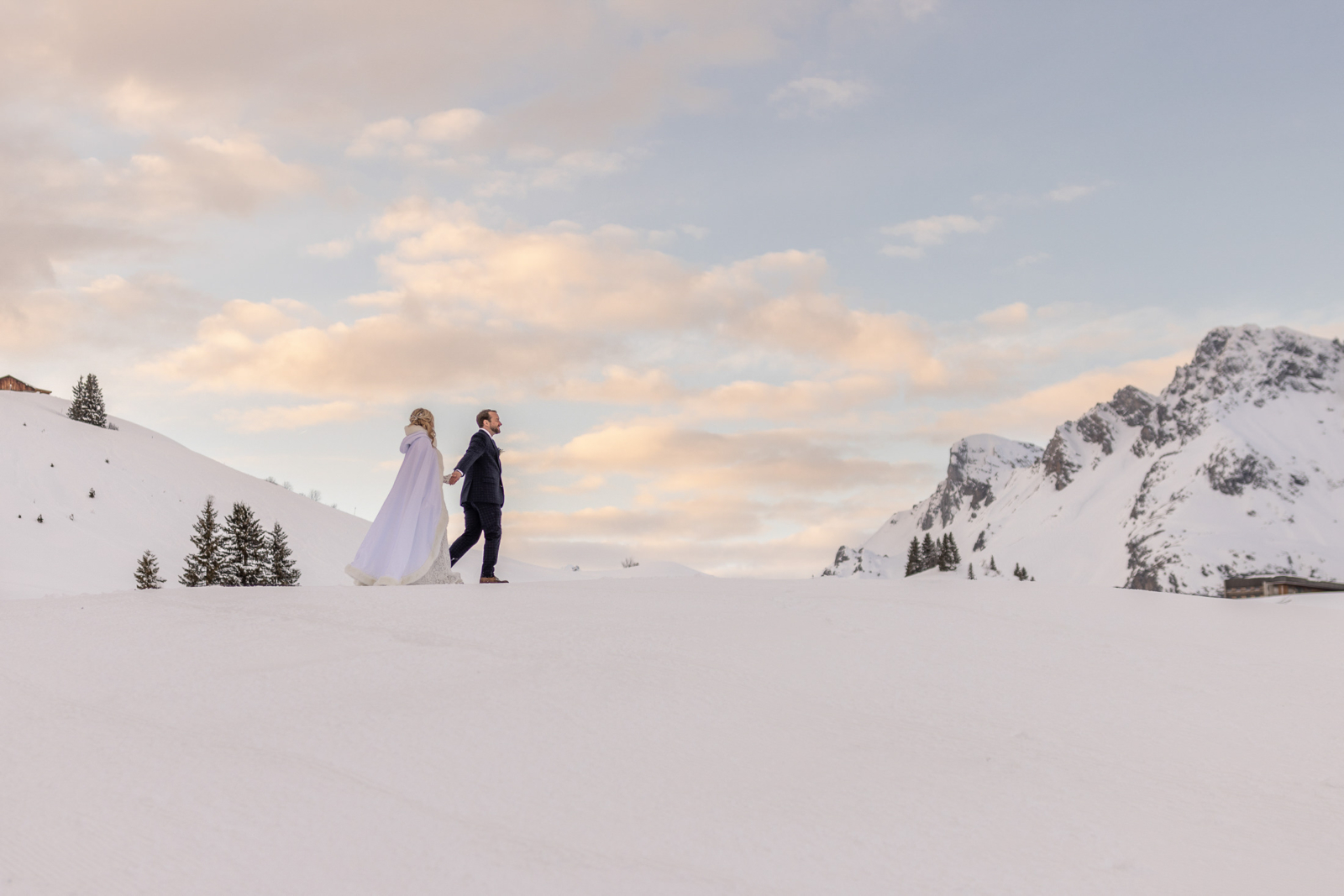 märchenhafte Winter Hochzeit in den Bergen