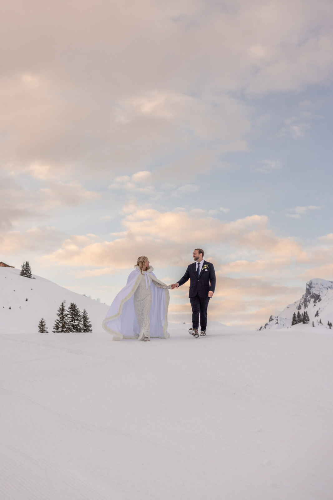 Hochzeitsfotos im Schnee