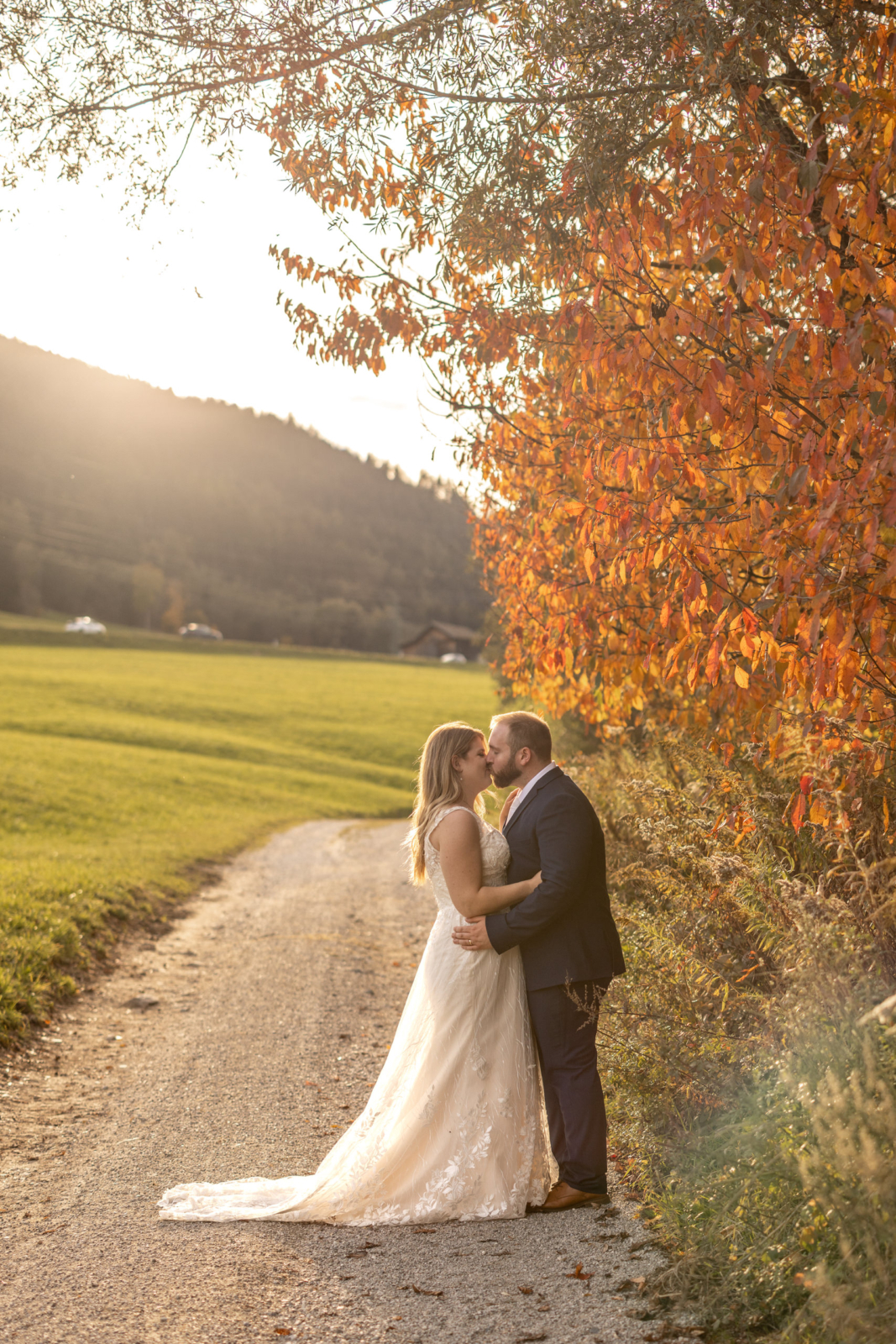 Hochzeit im Herbst in der Natur