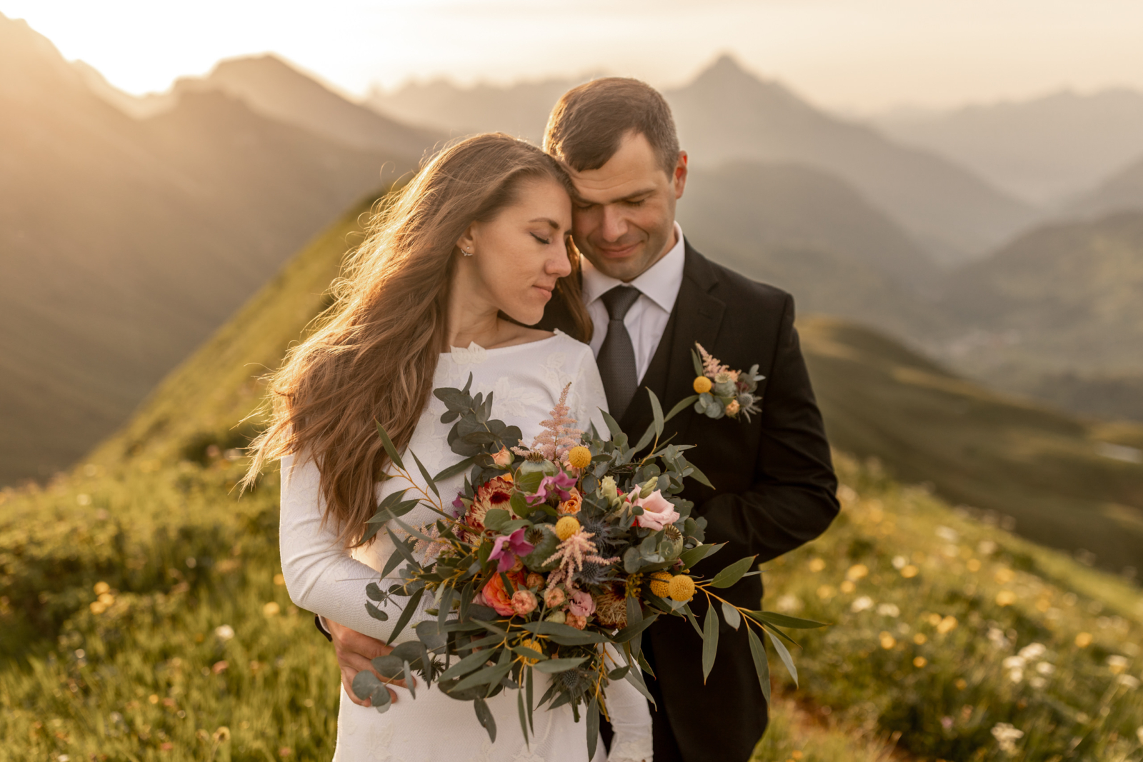 Brautpaarfotos in den Bergen