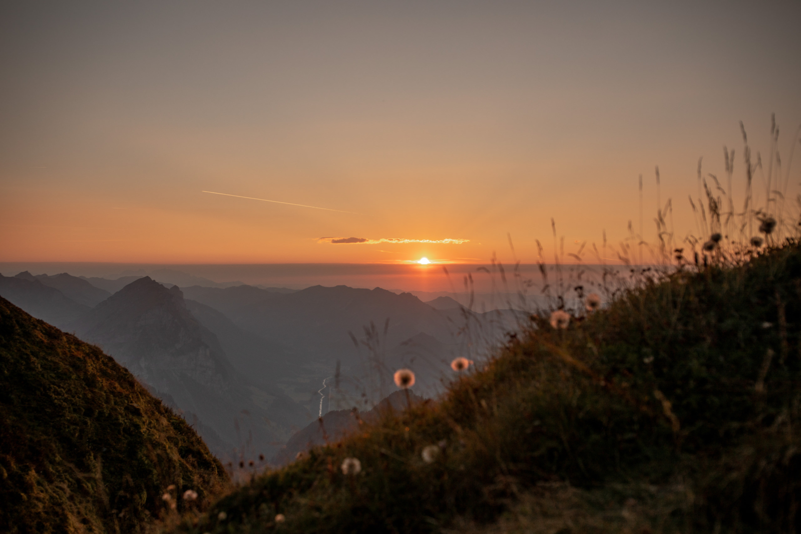 Sonnenuntergang in den Bergen Österreich